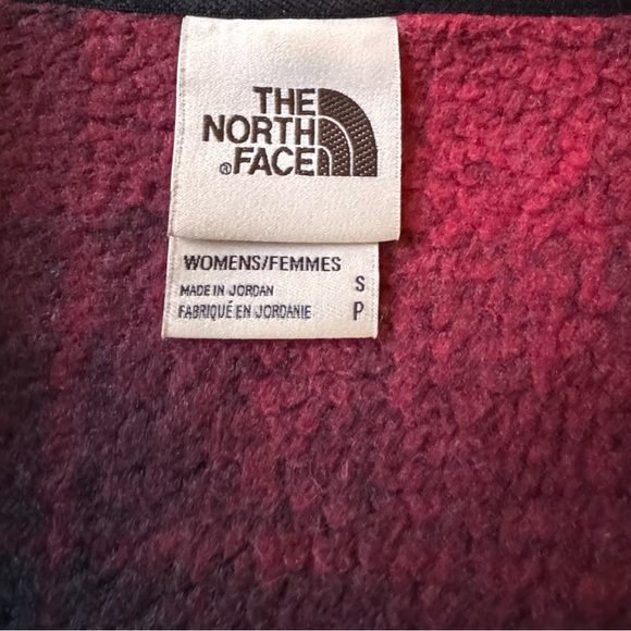 The North Face Sweater Womens S Crescent Red Black Plaid Pullover Hoodie - Picture 5 of 7